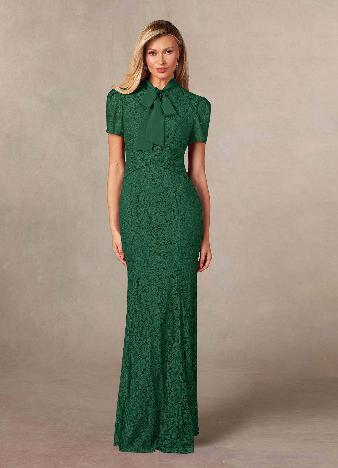 Azazie Carleannia Mother of the Bride Dresses Dark Green Mermaid Lace Chiffon Dress image1