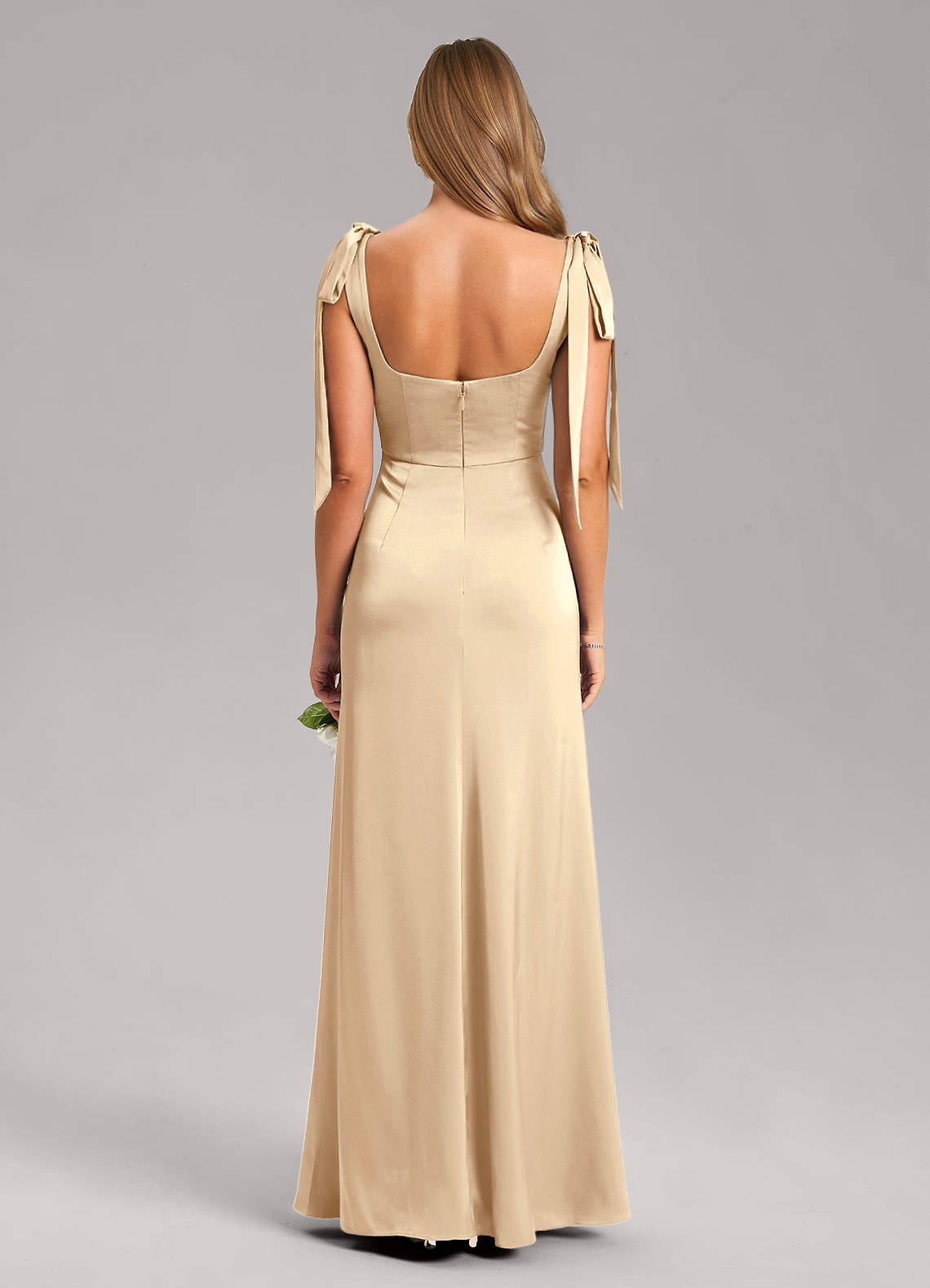 azazie champagne satin dress Drape Champagne Satin Prom Dress