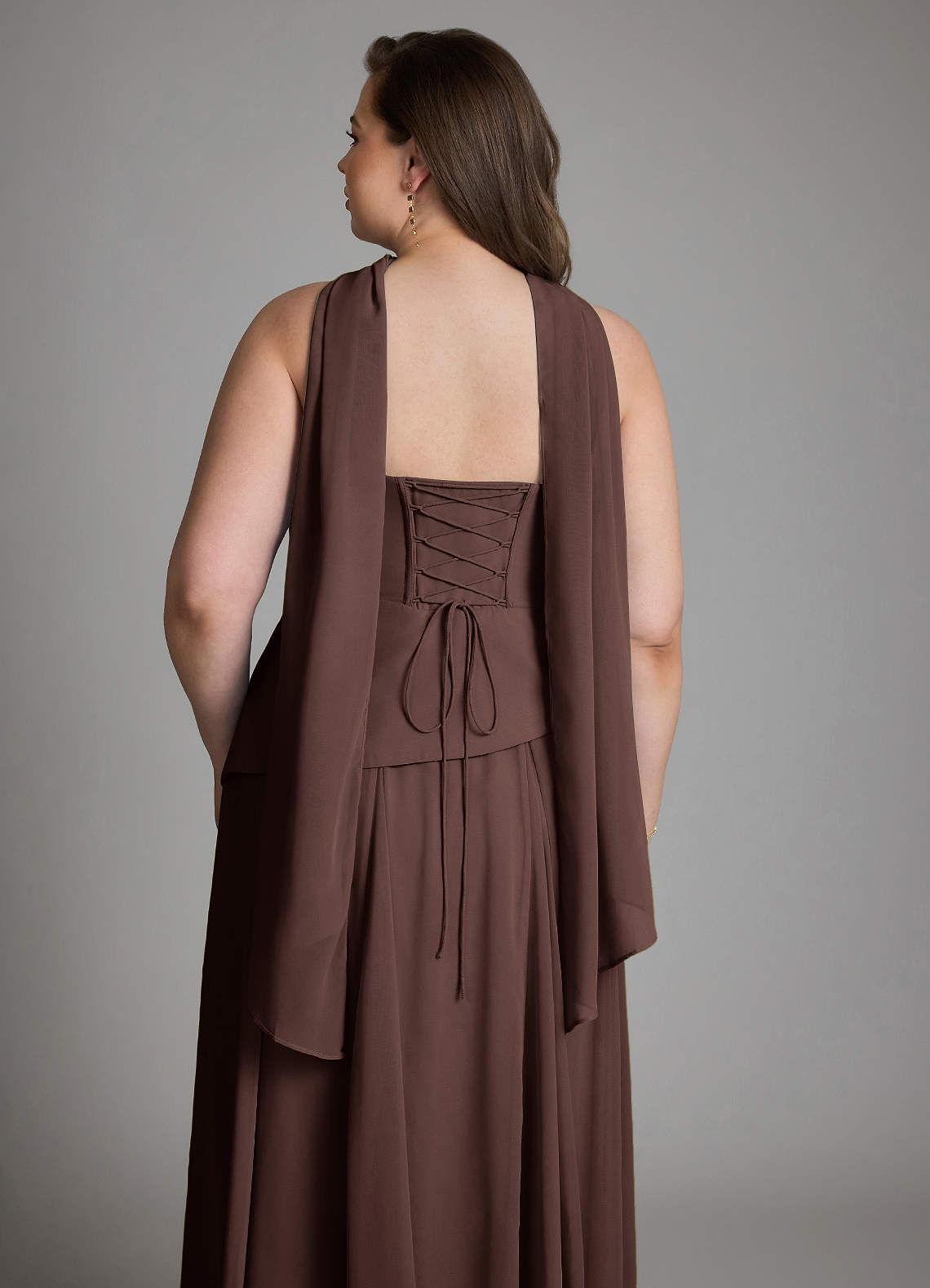 Azazie Gabriela Bridesmaid Dresses Ganache A-Line Corset Chiffon Dress image21