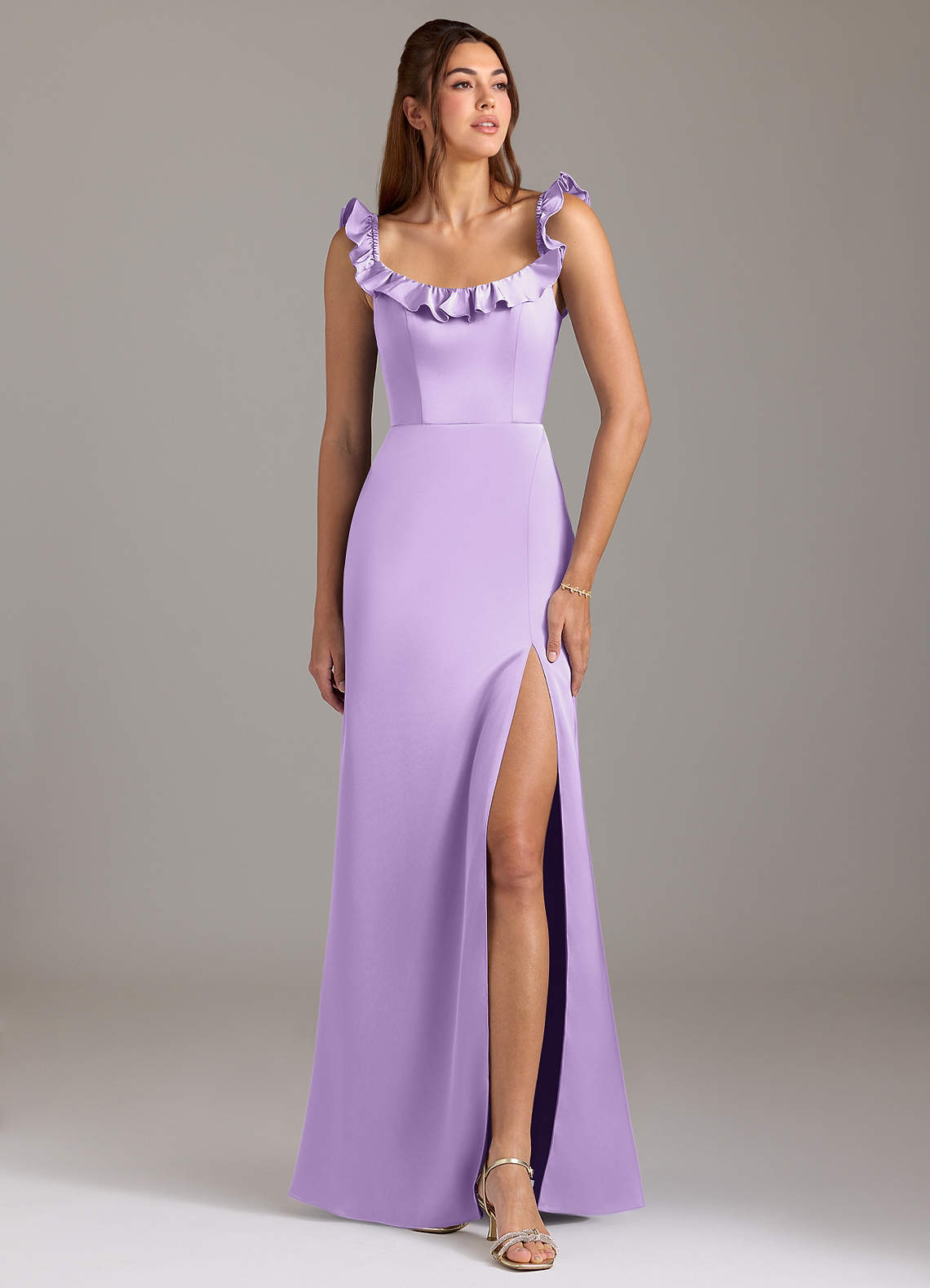 lilac dress ruched The Lilac | Chiffon High Neck Ruched Wedding Guest Dress