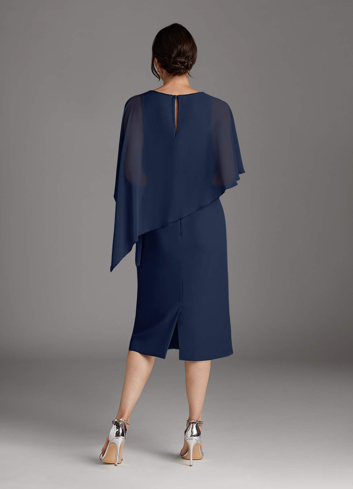 Azazie Sparrow Mère de la mariée Robes Robe Fourreau en Mousseline de soie Paillettes Bleu Marine Foncé image3