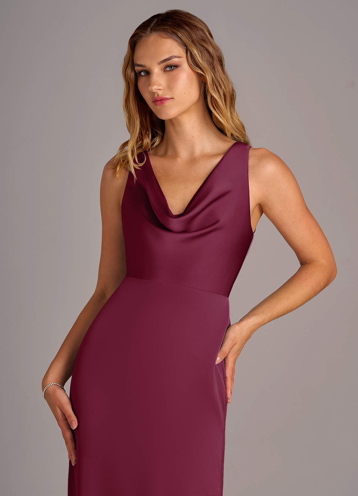 mulberry cocktail dress Mulberry V Neck Ruffled Neckline Short Dress