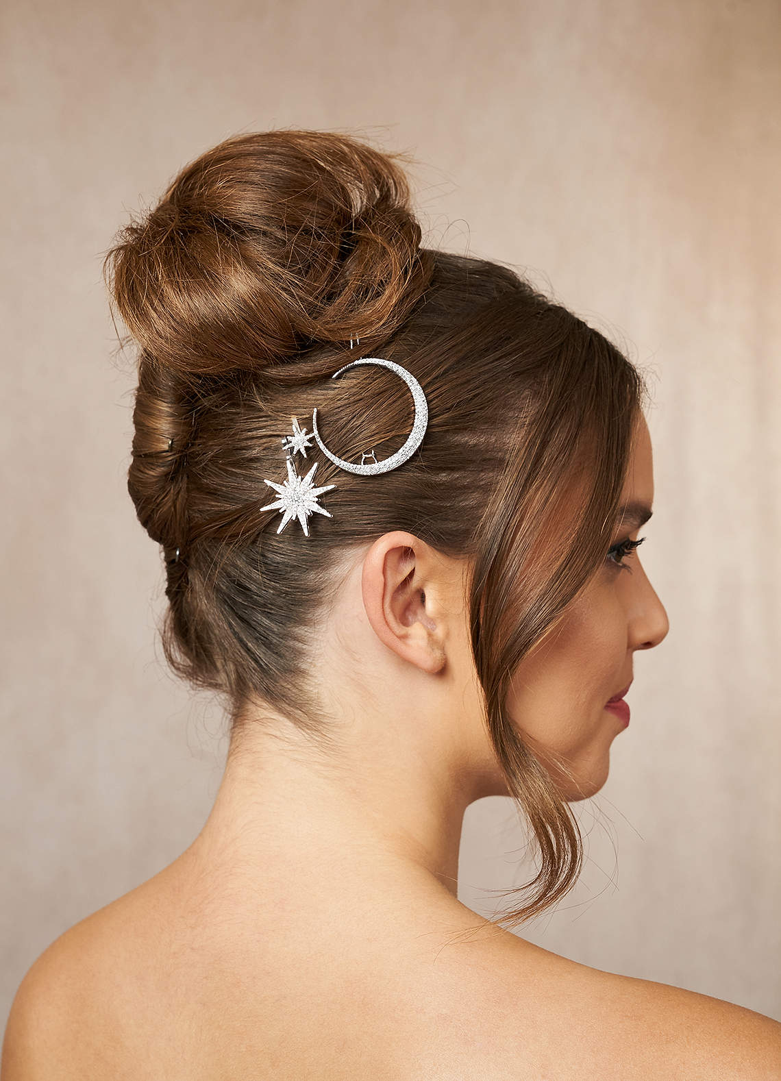 front Moon Star Hair Clip Set