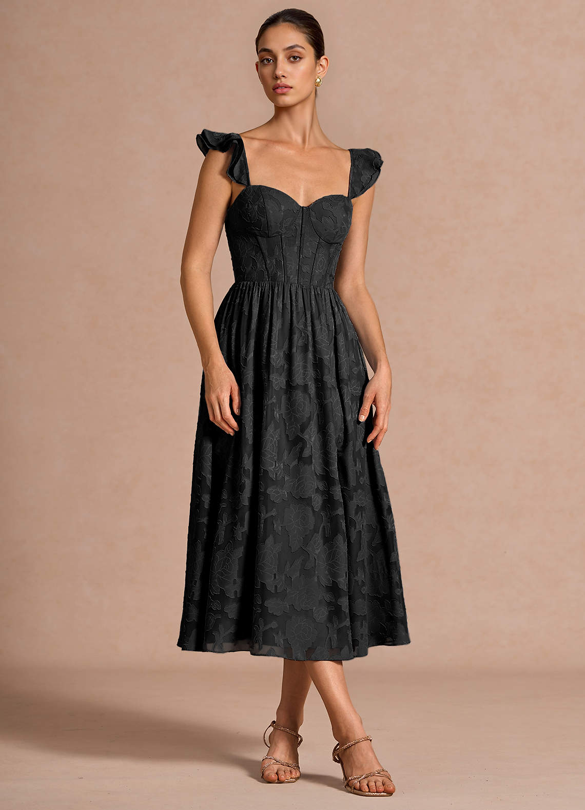 Dora Black Midi Dress