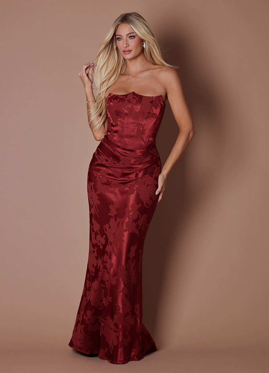 mahogany red dress Cotton Strap Dress, Mahogany Red