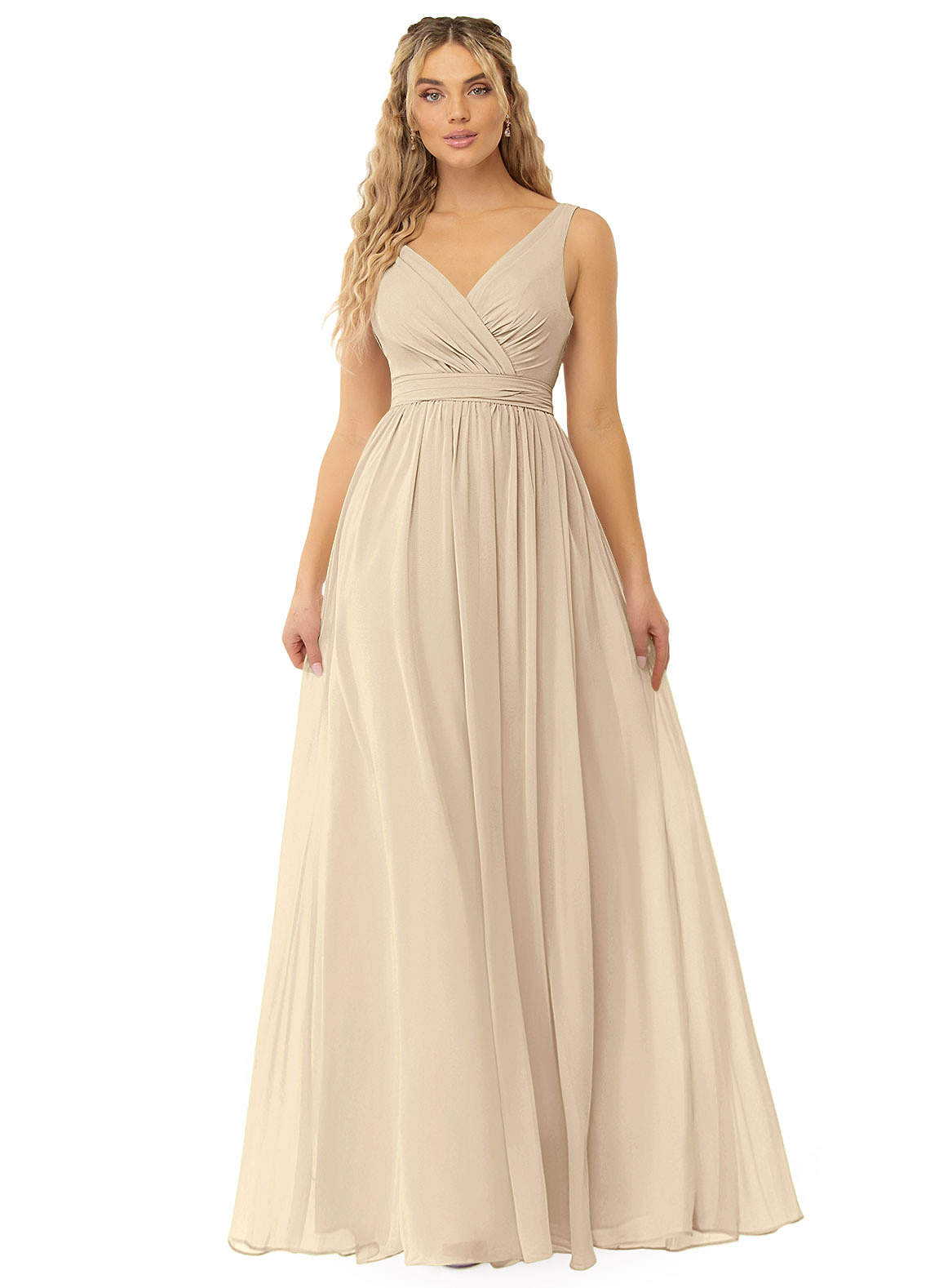 Champagne Azazie Kora Bridesmaid Dresses