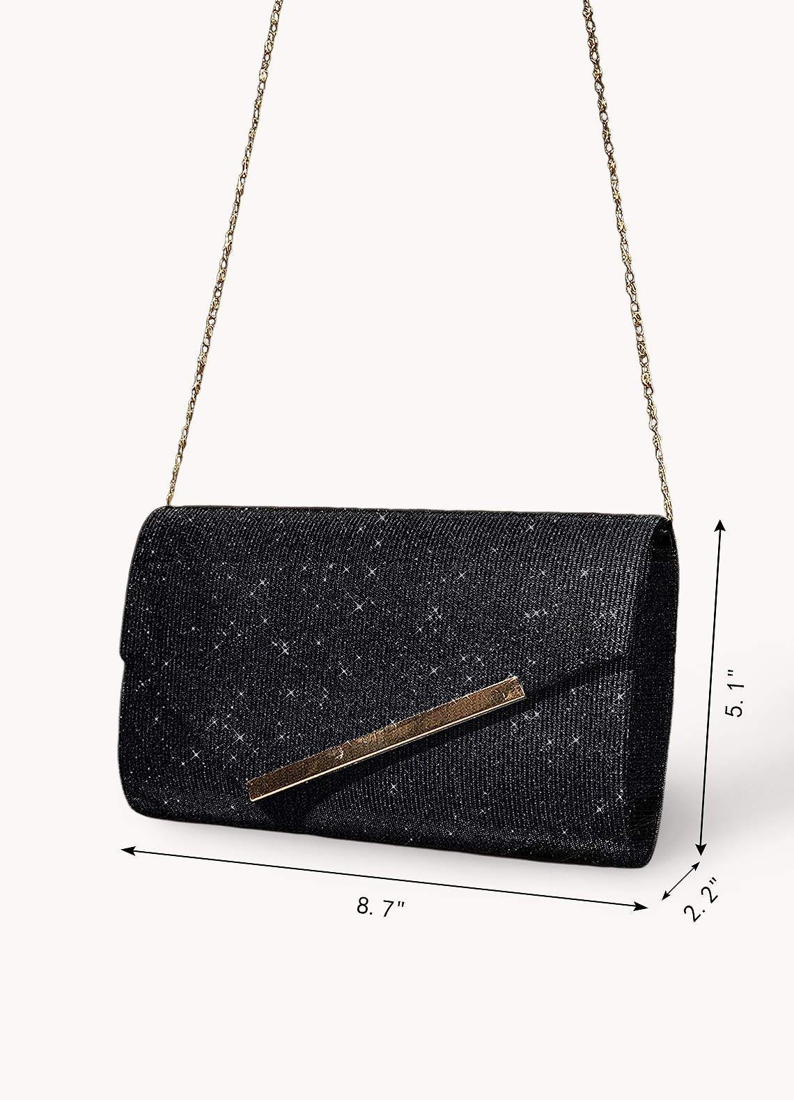 front Micronized Glitter Envelope Bag