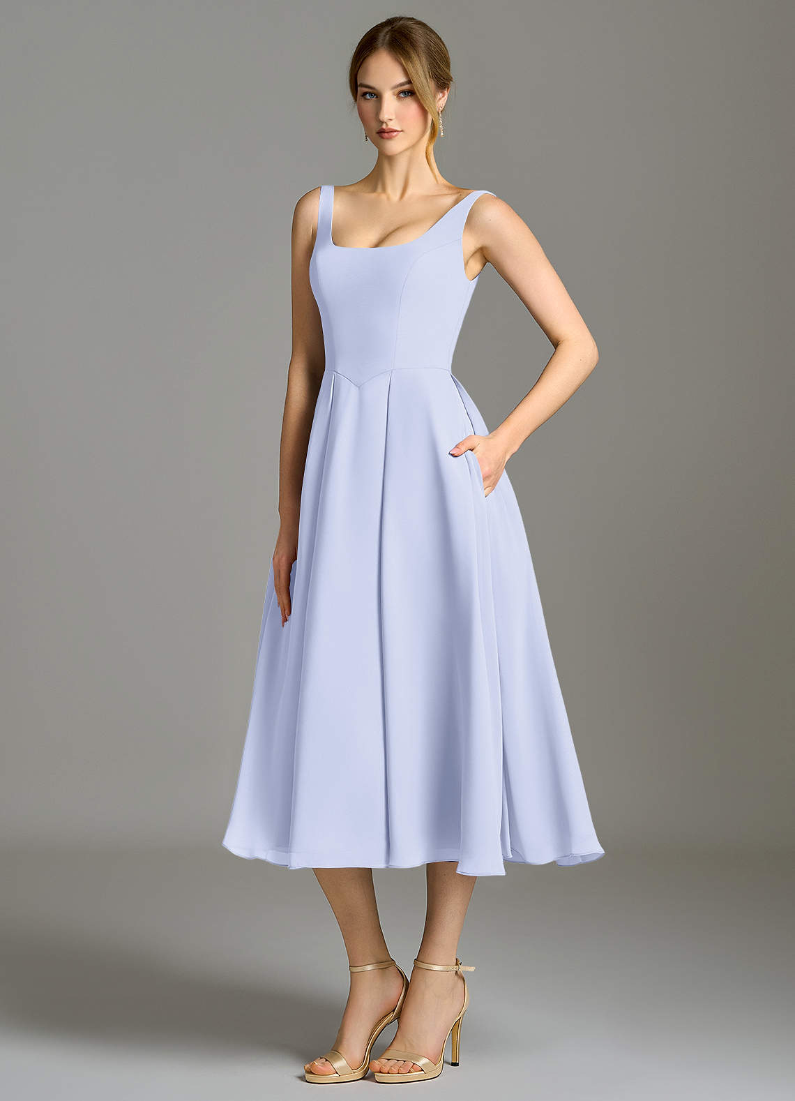 lavender tea length bridesmaid dresses Wedtrend Women Bridesmaid Dress Purple A Line Sweetheart Tea Length Party Dress with Embroidery, Purple / US6