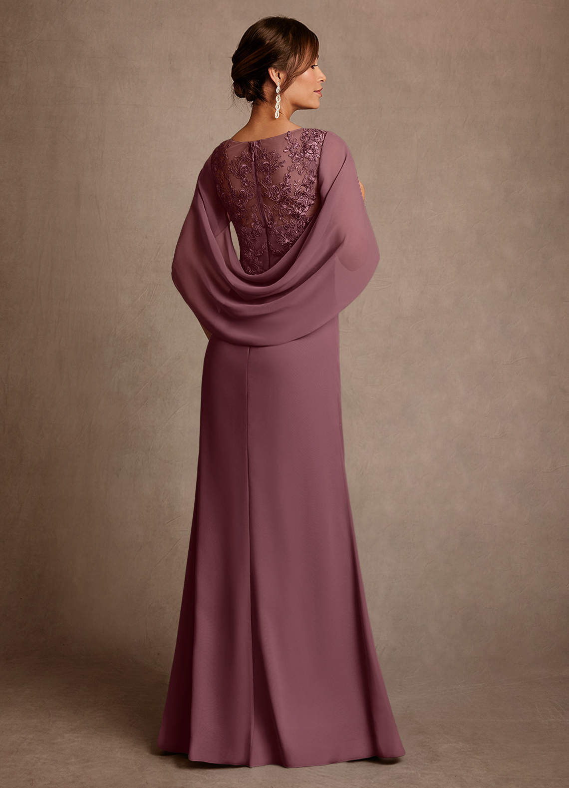 Azazie Santa Clara Mother of the Bride Dresses Sangria A-Line Lace Dress image1