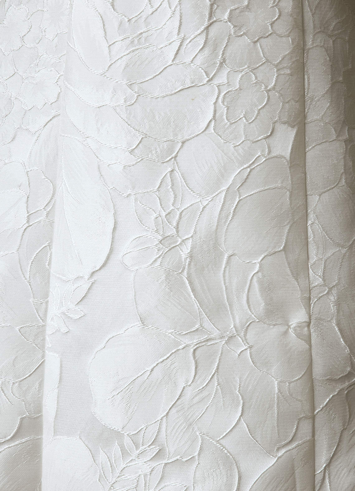 Azazie Janet Wedding Dresses Diamond White A-Line Square Neckline Floral Jacquard Dress image5