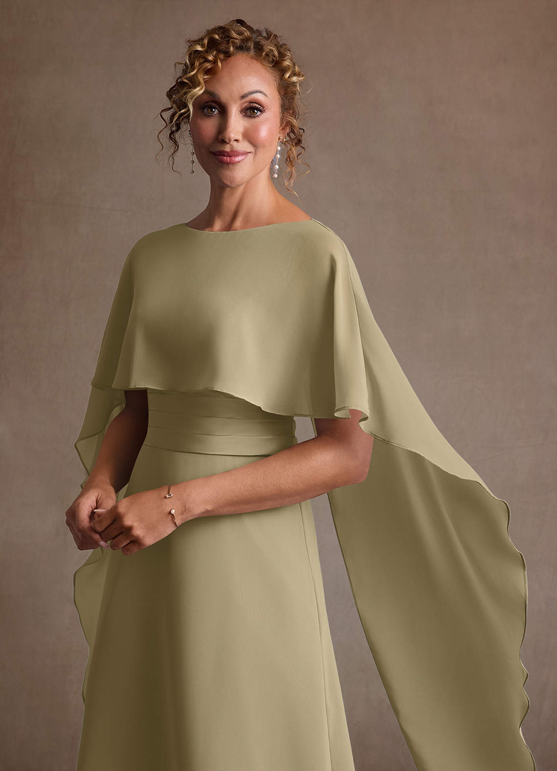 Azazie Marilla Mother of the Bride Dresses Moss Green A-Line Pleated Chiffon Dress image7