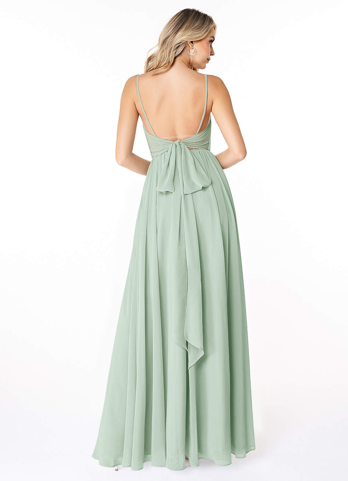 Azazie Gracie Bridesmaid Dresses A-Line Pleated Chiffon Floor-Length Dress image1