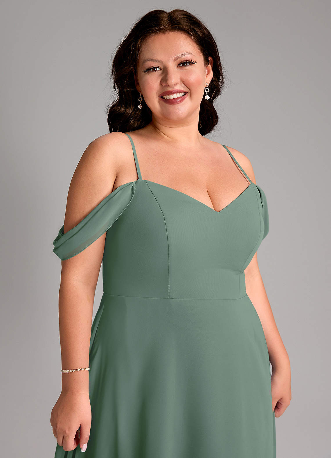 Azazie Marley Eucalyptus Chiffon Bridesmaid Dresses | Azazie