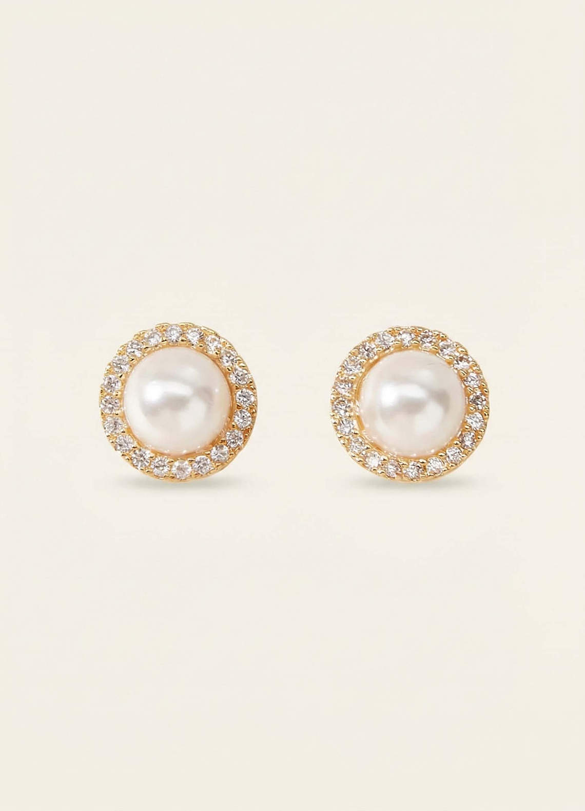 front Kolczyki z perłowym halo