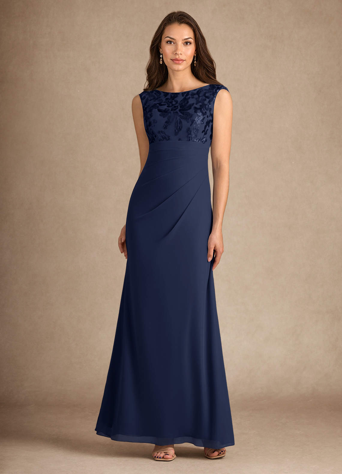 Azazie Henderson Mother of the Bride Dresses Dark Navy A-Line Sequins Dress image1