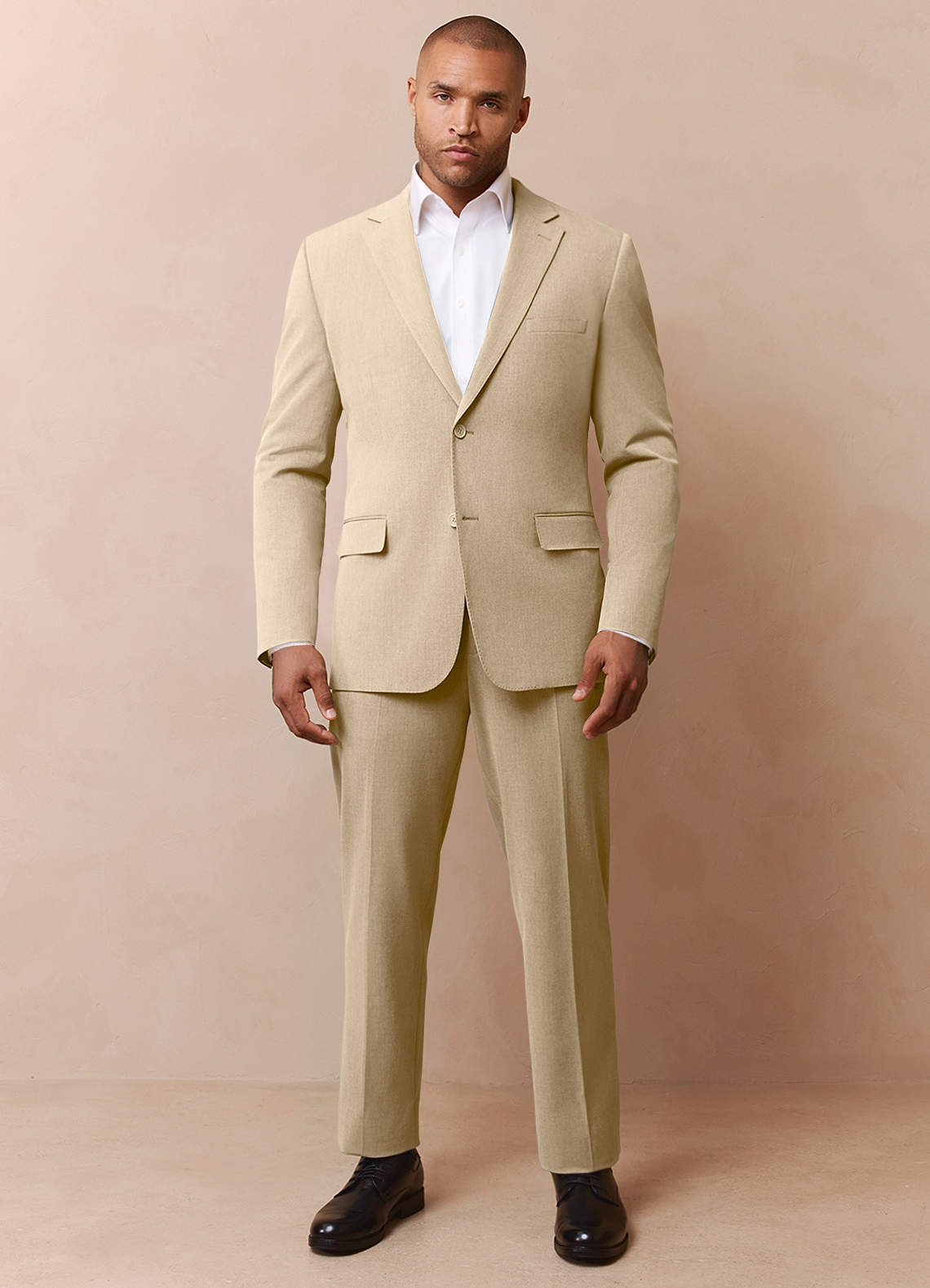 front James Champagne Structured Stretch Suit