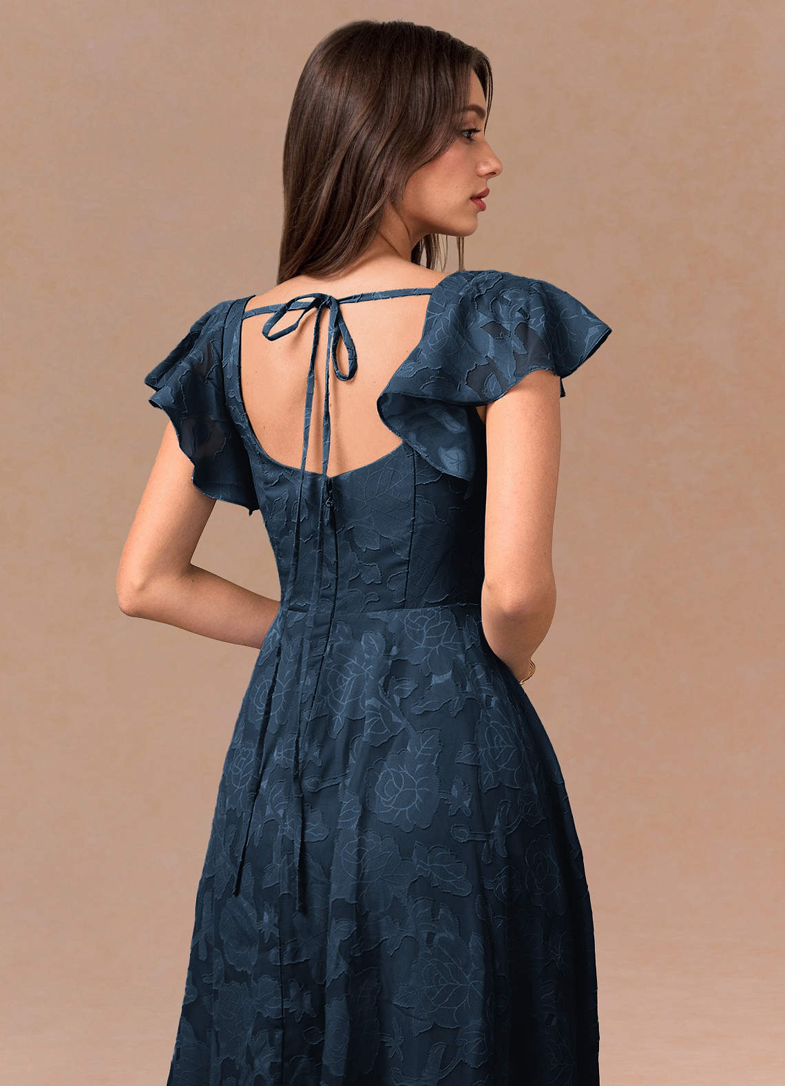 Talia Navy Midi Dress | Azazie