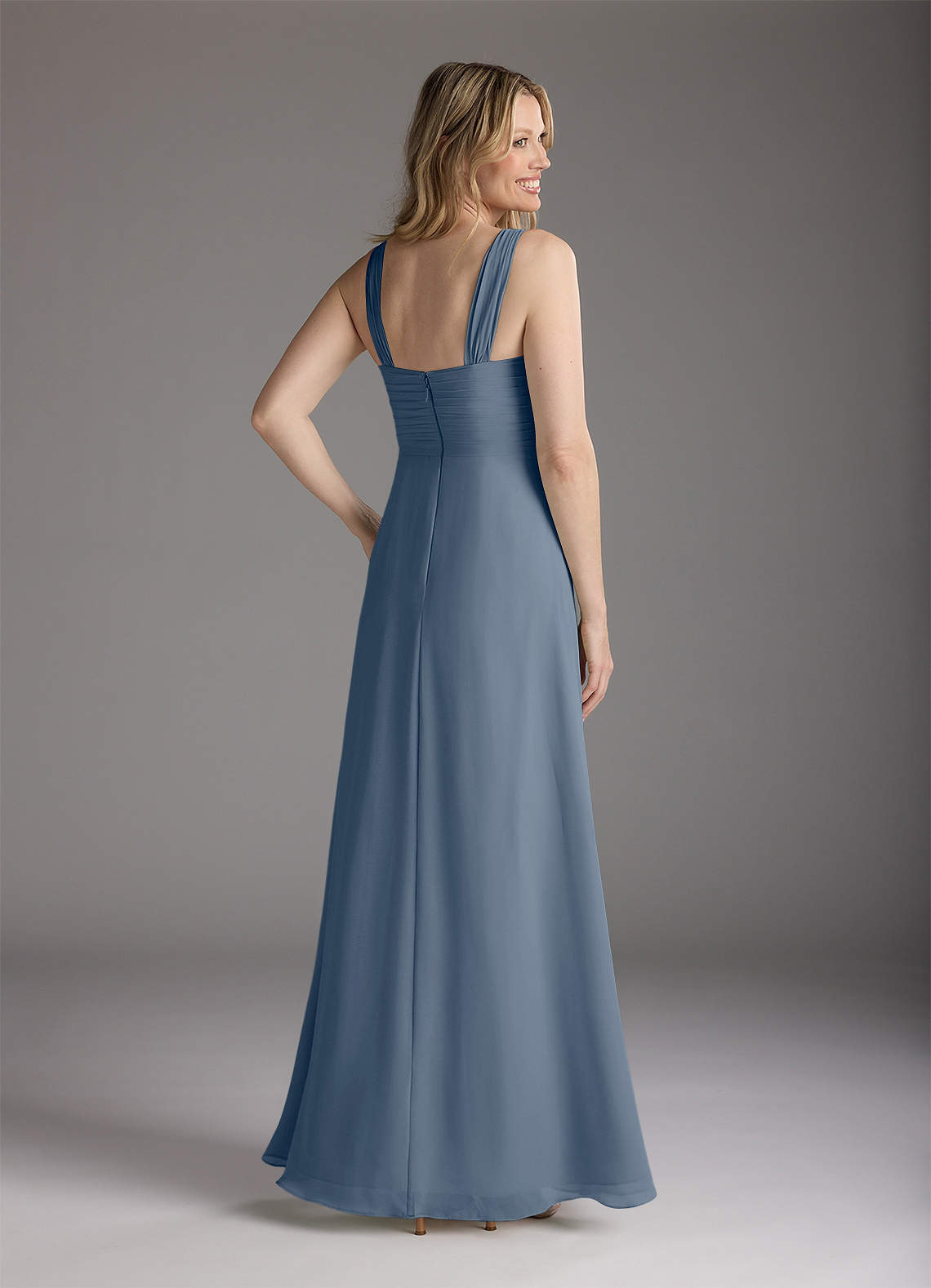 Azazie Weisz Mother of the Bride Dresses Twilight A-Line Square Neckline Pleated Chiffon Dress image4