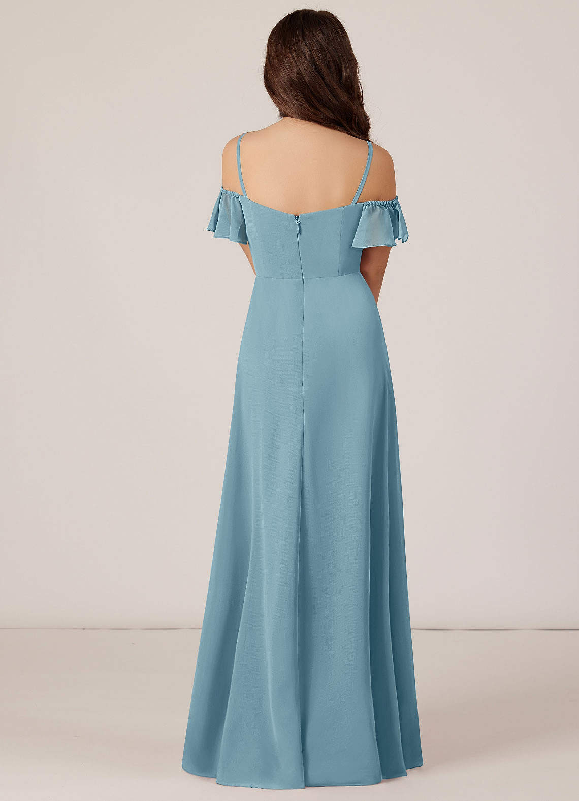 sage bridesmaid dress plus size ZAPAKA Women Dusty Sage Long Plus Size Bridesmaid Dress with Slit Halter Chiffon A Line Wedding Guest Dress, Dusty Sage / US26W main image 1