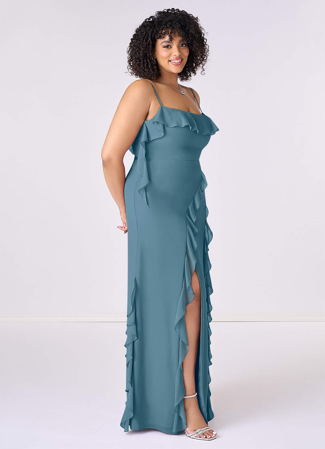 Barbie ♥ Azazie Bridesmaid Dresses Bermuda Sheath Bow Chiffon Dress image8