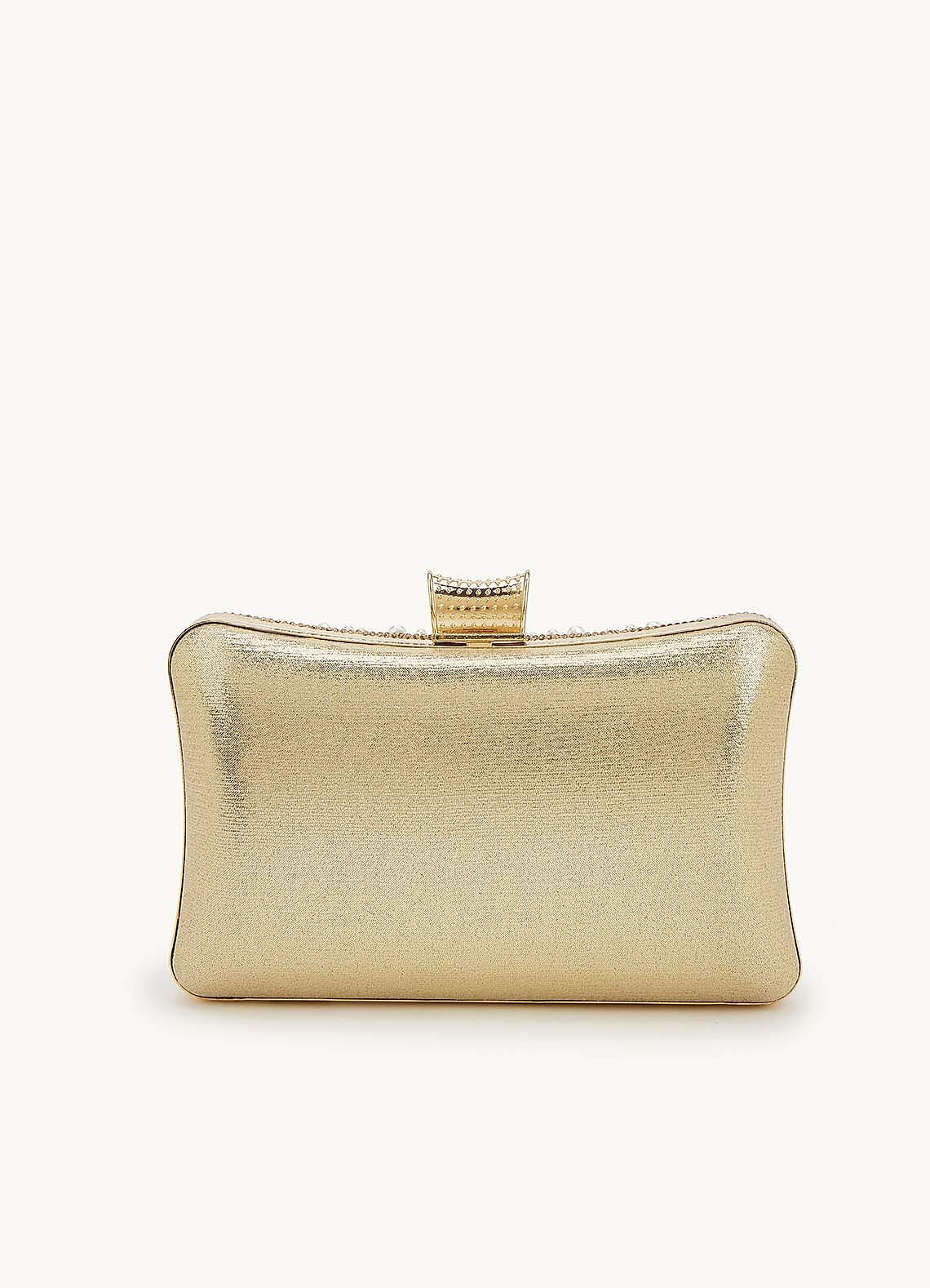 front Pearl Beaded Clutch Bag