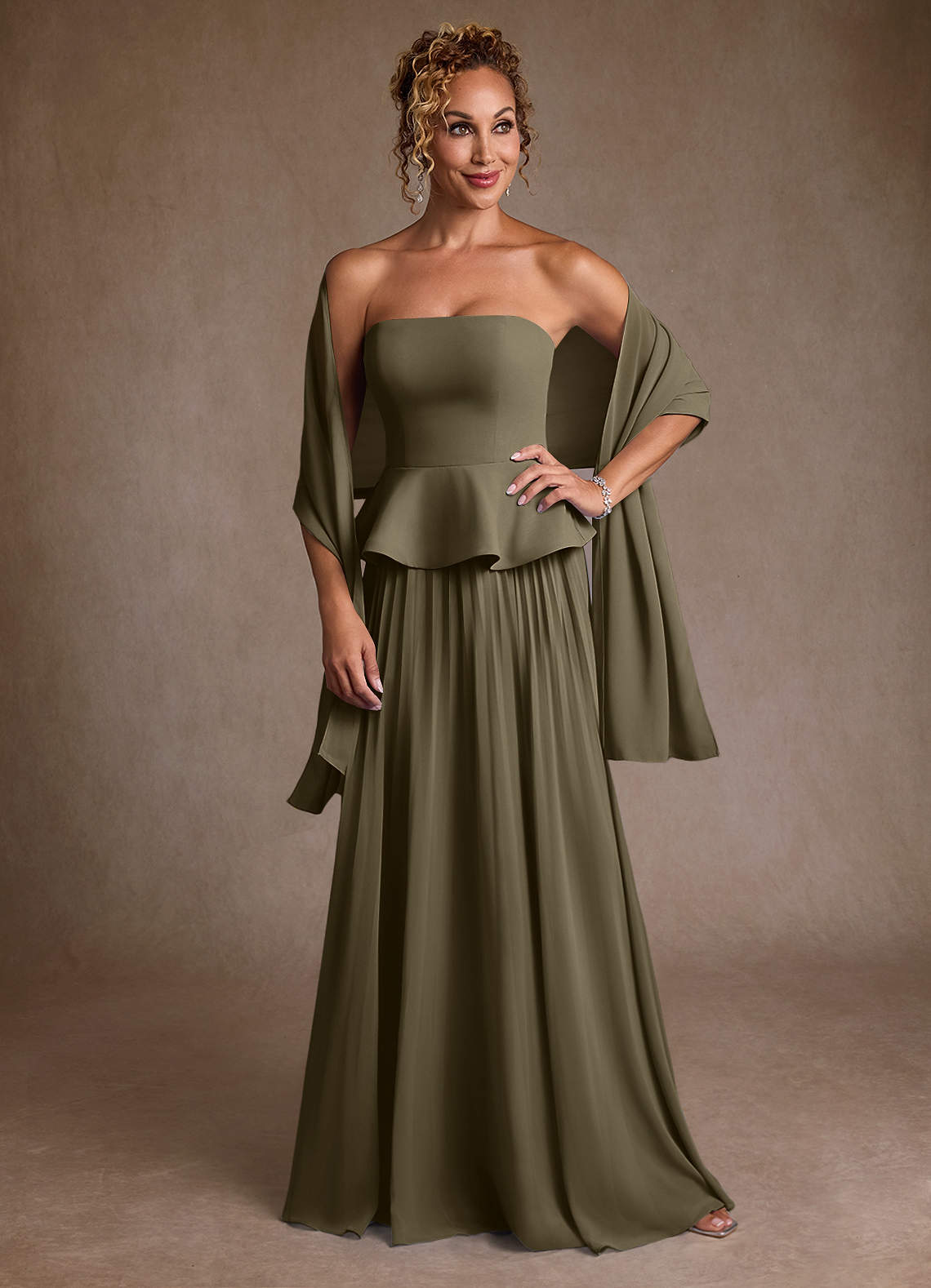 pleated silk chiffon dress Azazie Josabeth Elie saab Style:Dress + Apron red satin gown dress 15 party Bow Crafted from chiffon