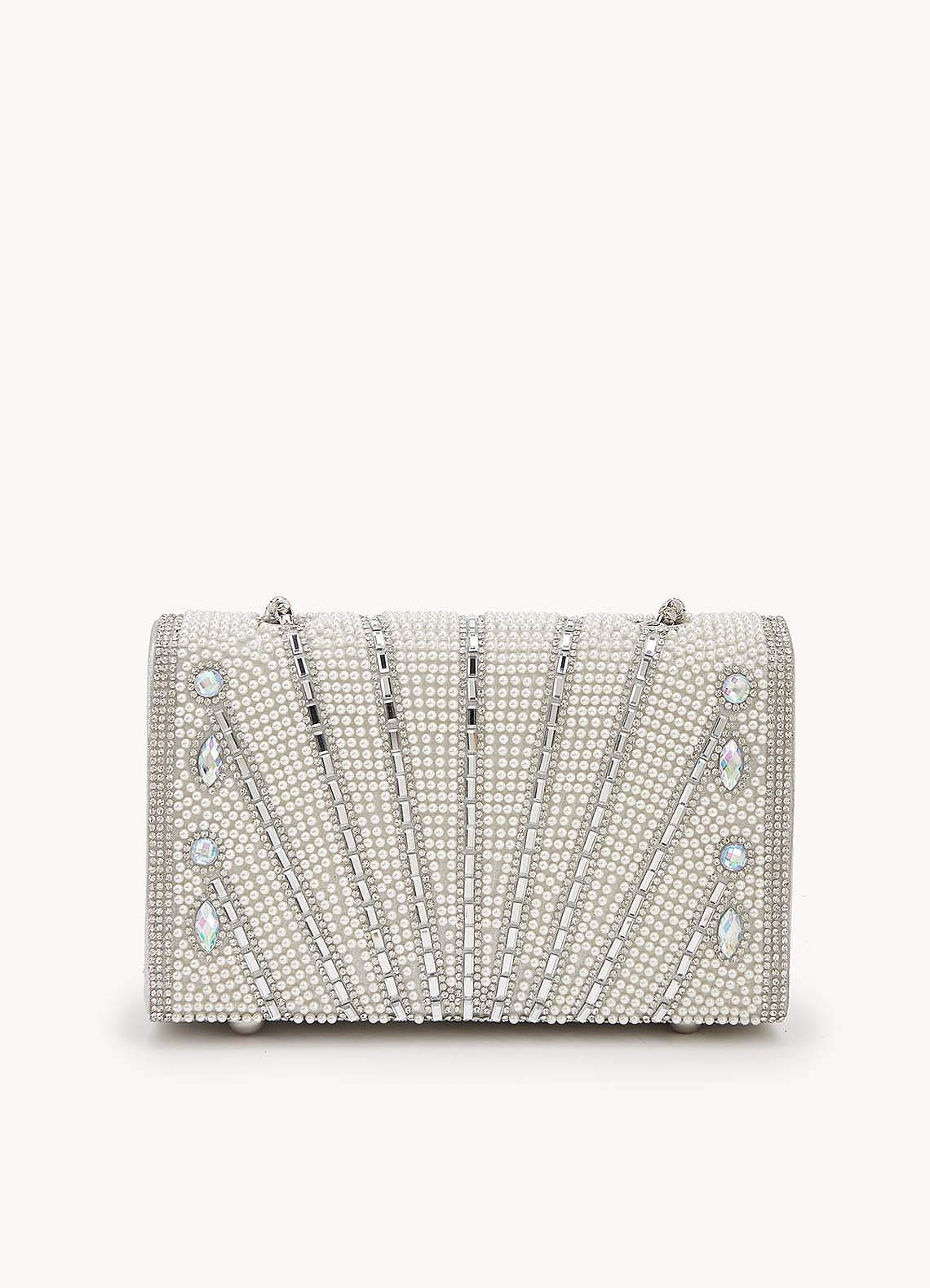 front Sparkling Rhinestone Starburst Evening Bag