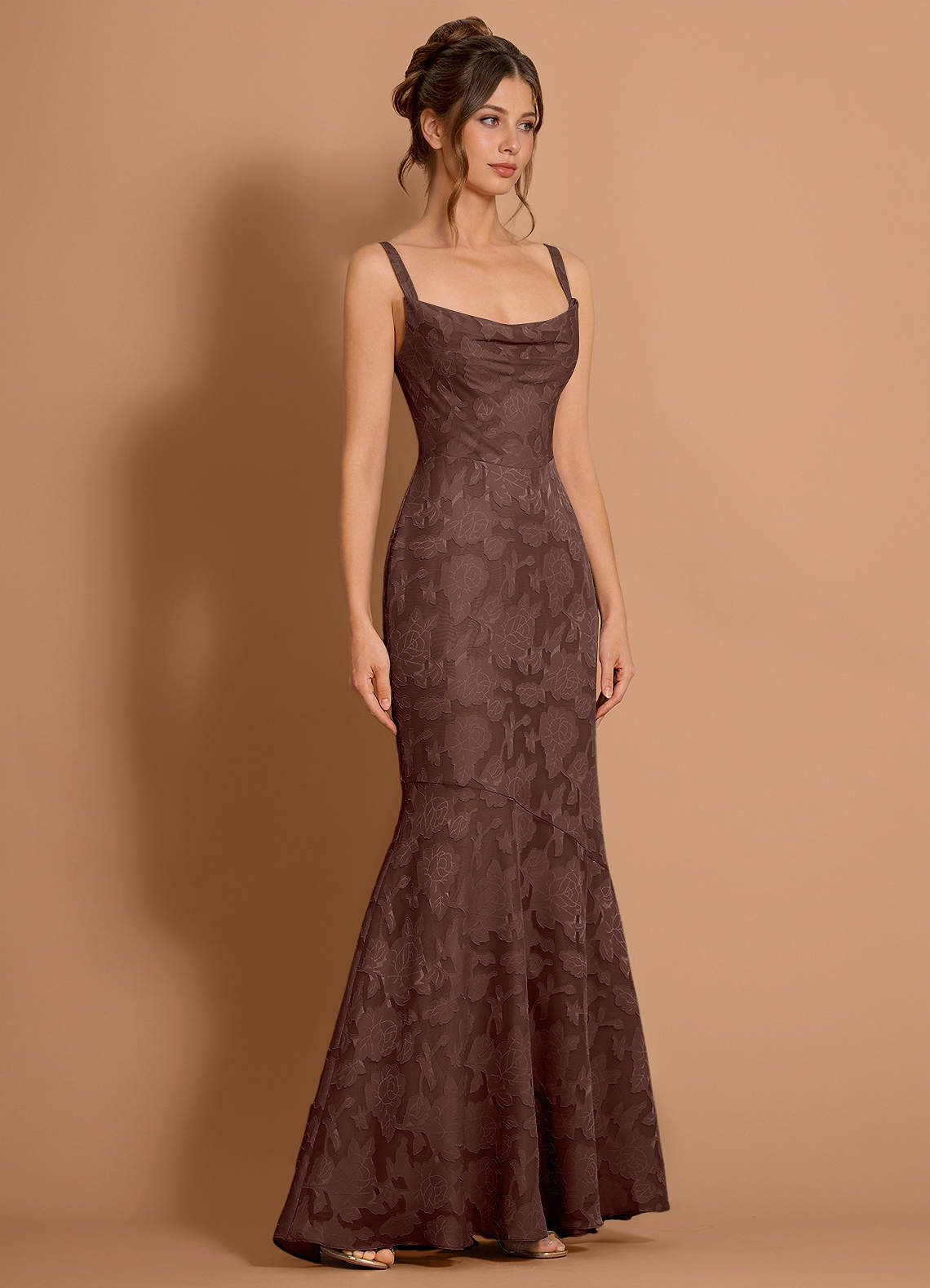 Aubrey Mocha Coco Maxi Dress | Azazie