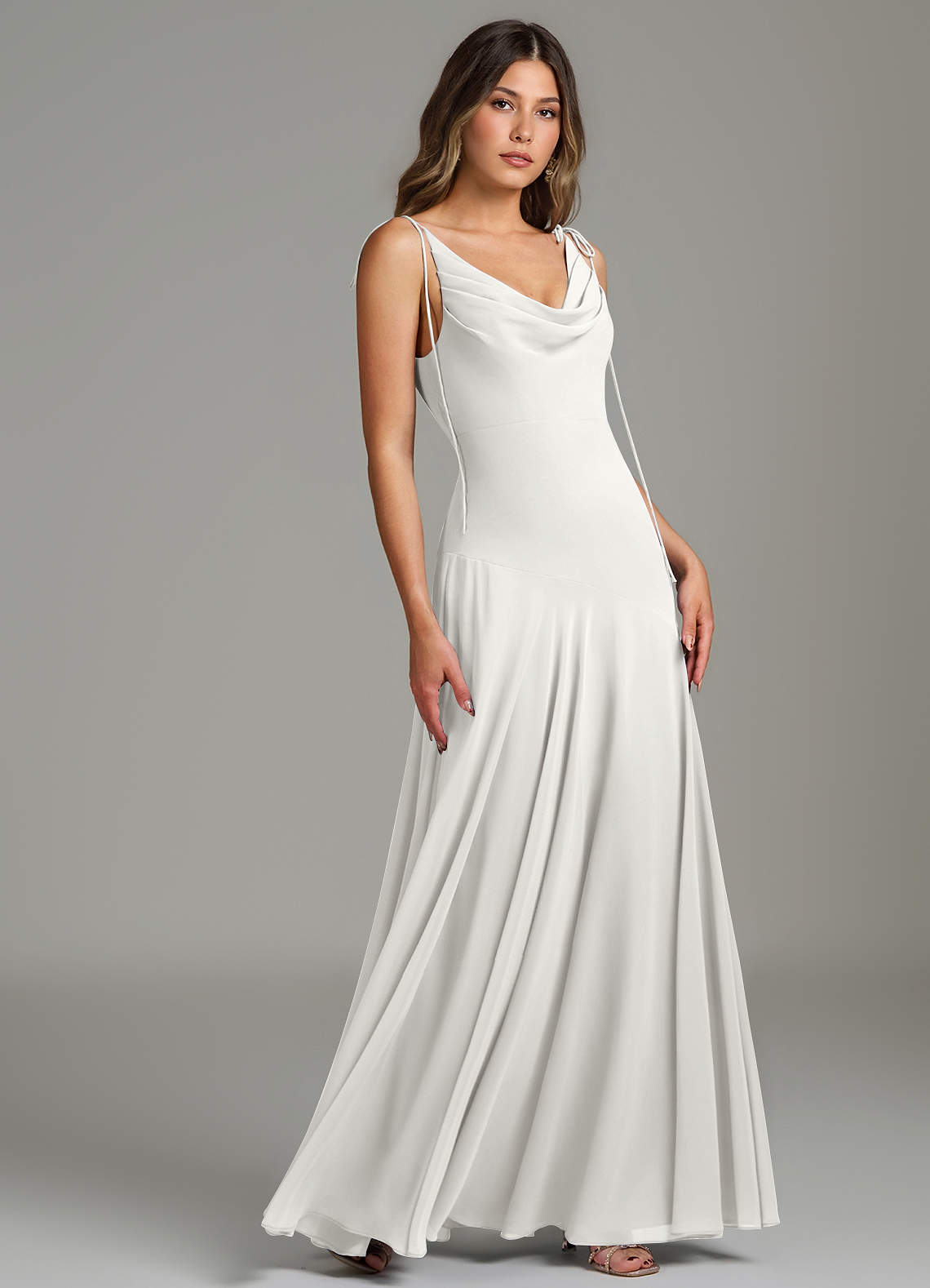 chiffon mermaid bridesmaid dresses Azazie Dawn GANNI Wrap dress made ldress Style:D884014 Hemline/Train