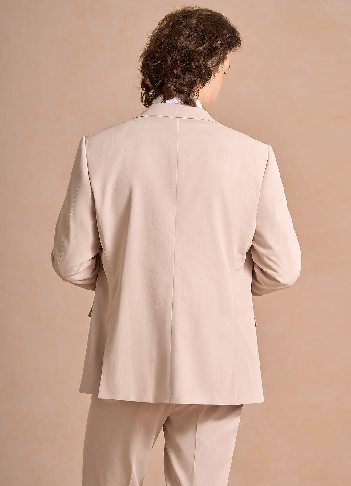 front Carter Tan Cotton Linen Blend Suit Jacket