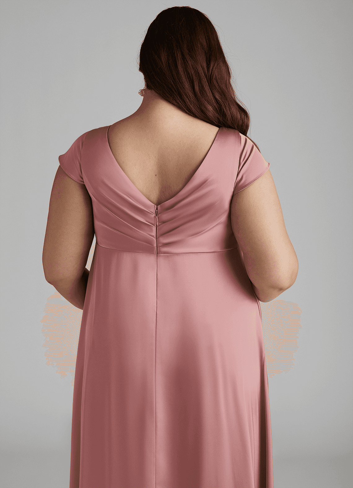 Azazie Allessia Maternity Bridesmaid Dresses A-Line Pleated Stretch Satin Floor-Length Dress image11