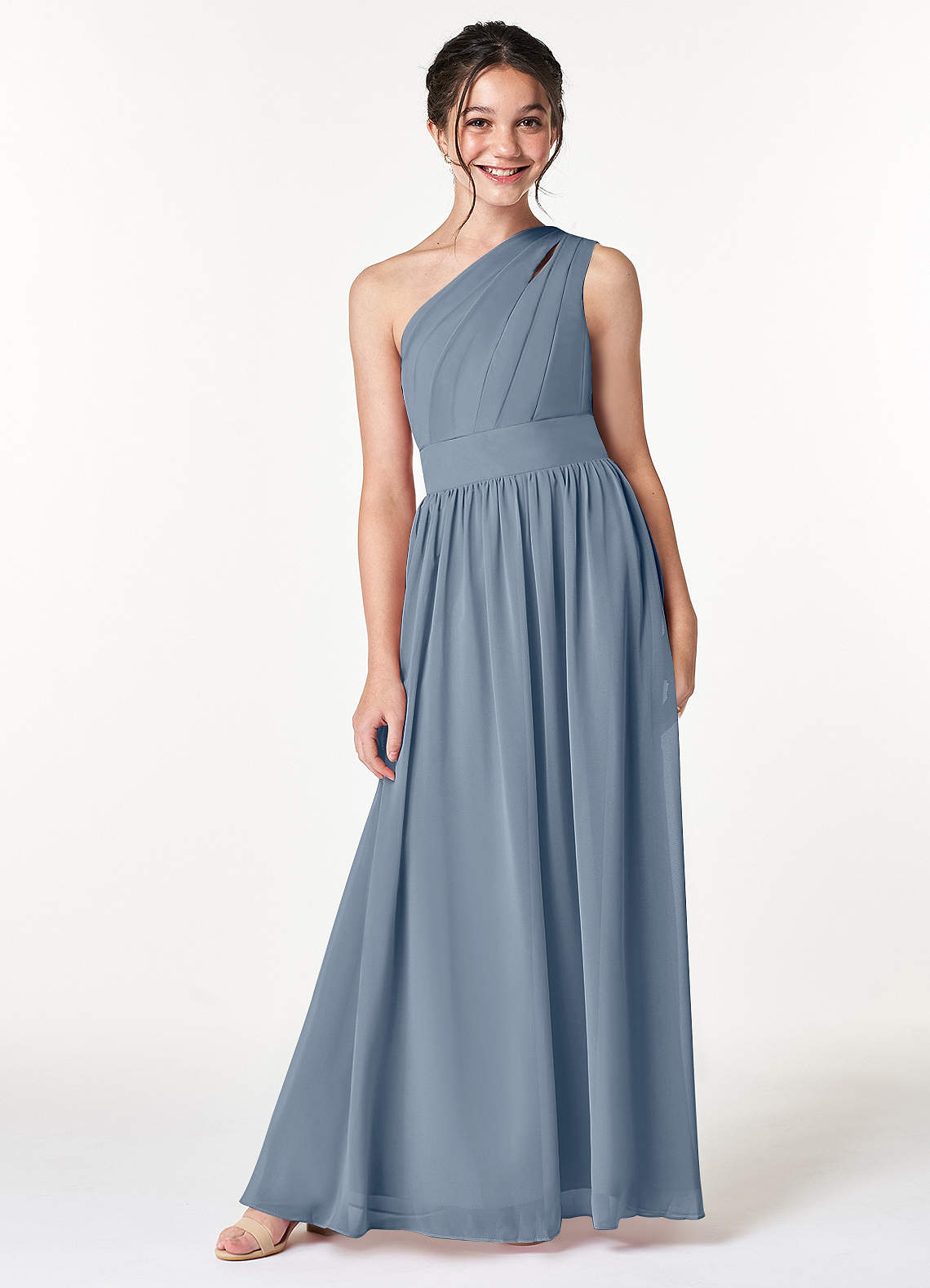 Azazie Molly Junior Twilight A-Line Pleated Chiffon Dress image1