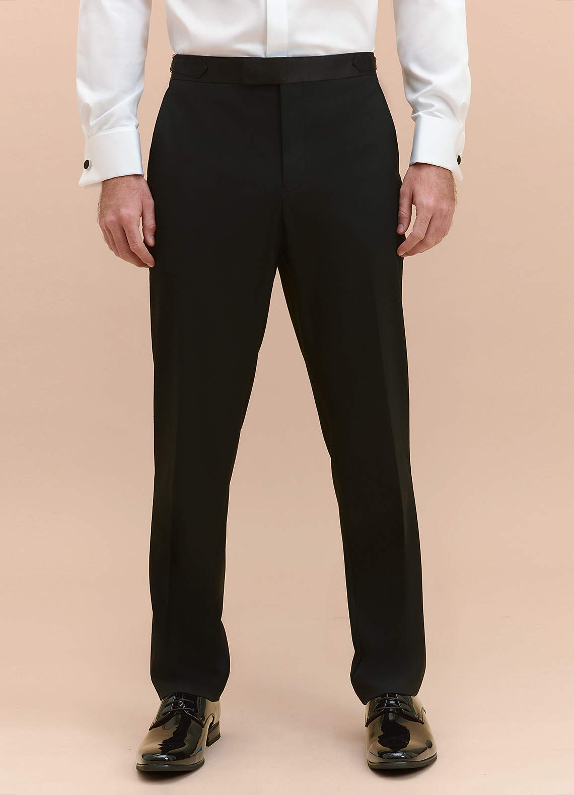 front Classic Black Tuxedo Pants