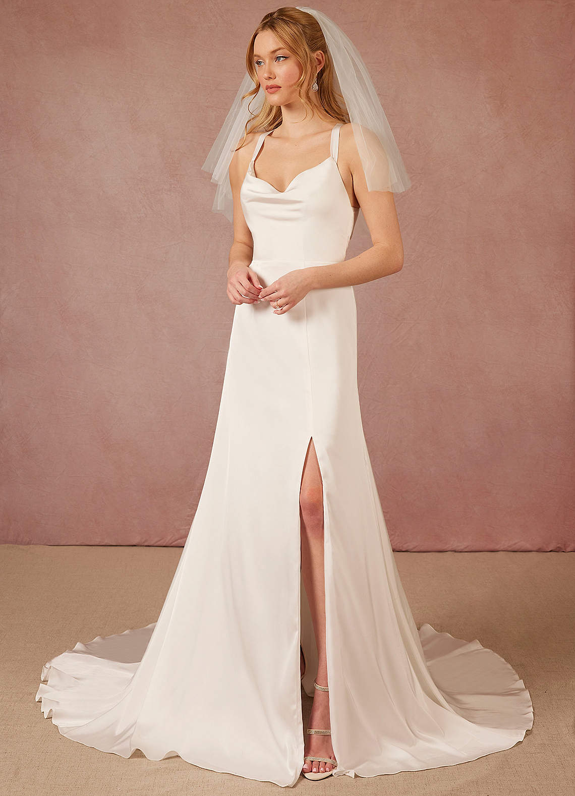 front Lilith Shoulder Length Veil With Blusher