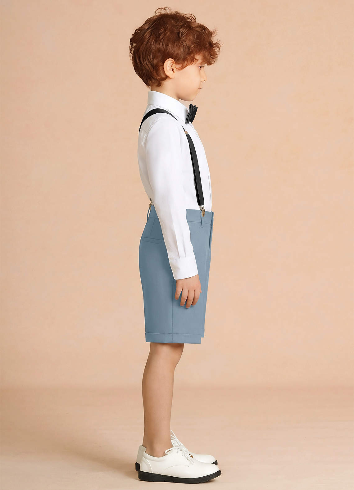 front Oliver Light Blue Boy Shorts Suit 4-Piece Set