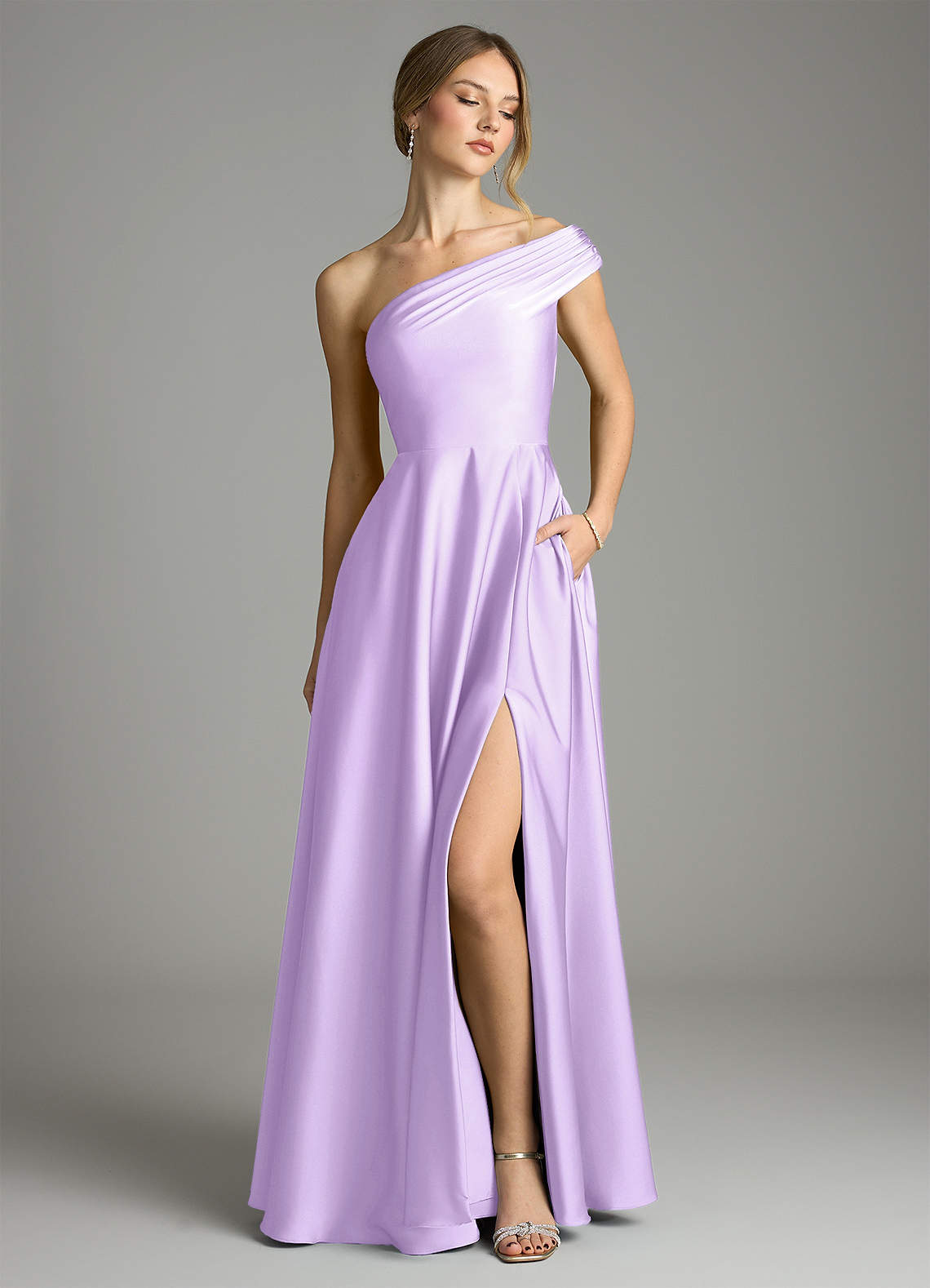 ・・Milkmaid・高さ１６cm×１０cm×6cm・ Azazie Melanie Lilac Stretch Satin Bridesmaid Dresses | Azazie