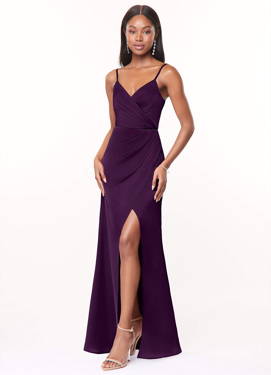 Robe Femme Dentelle Robe De Cocktail Prune Azazie A-Line
