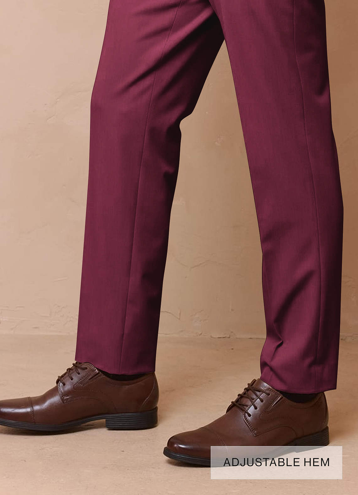 front James Burgundy Structured Stretch Dress Pants