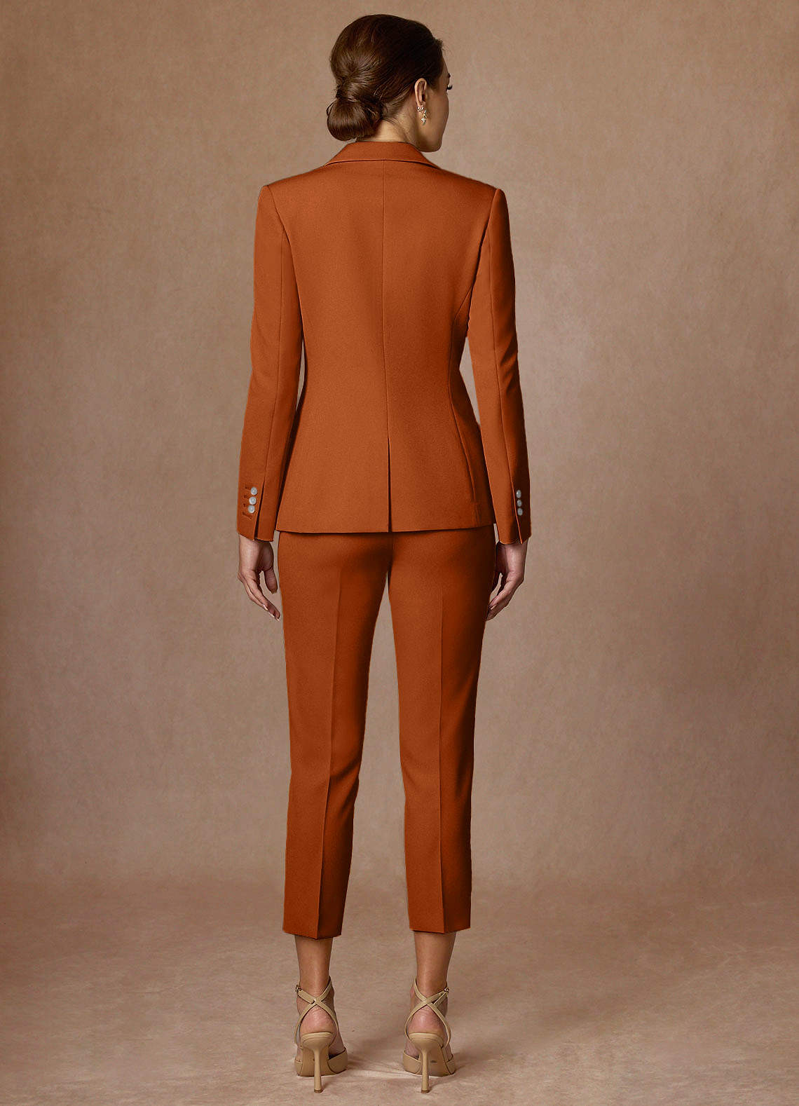 front Kennedy Burnt Orange Structured Stretch Blazer