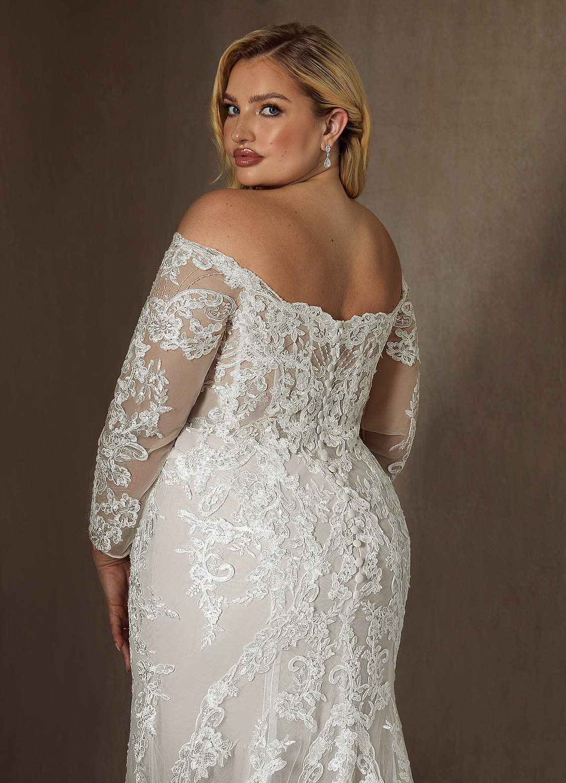 Azazie Empiria Wedding Dresses Diamond White Mermaid Sequins Tulle Dress image10