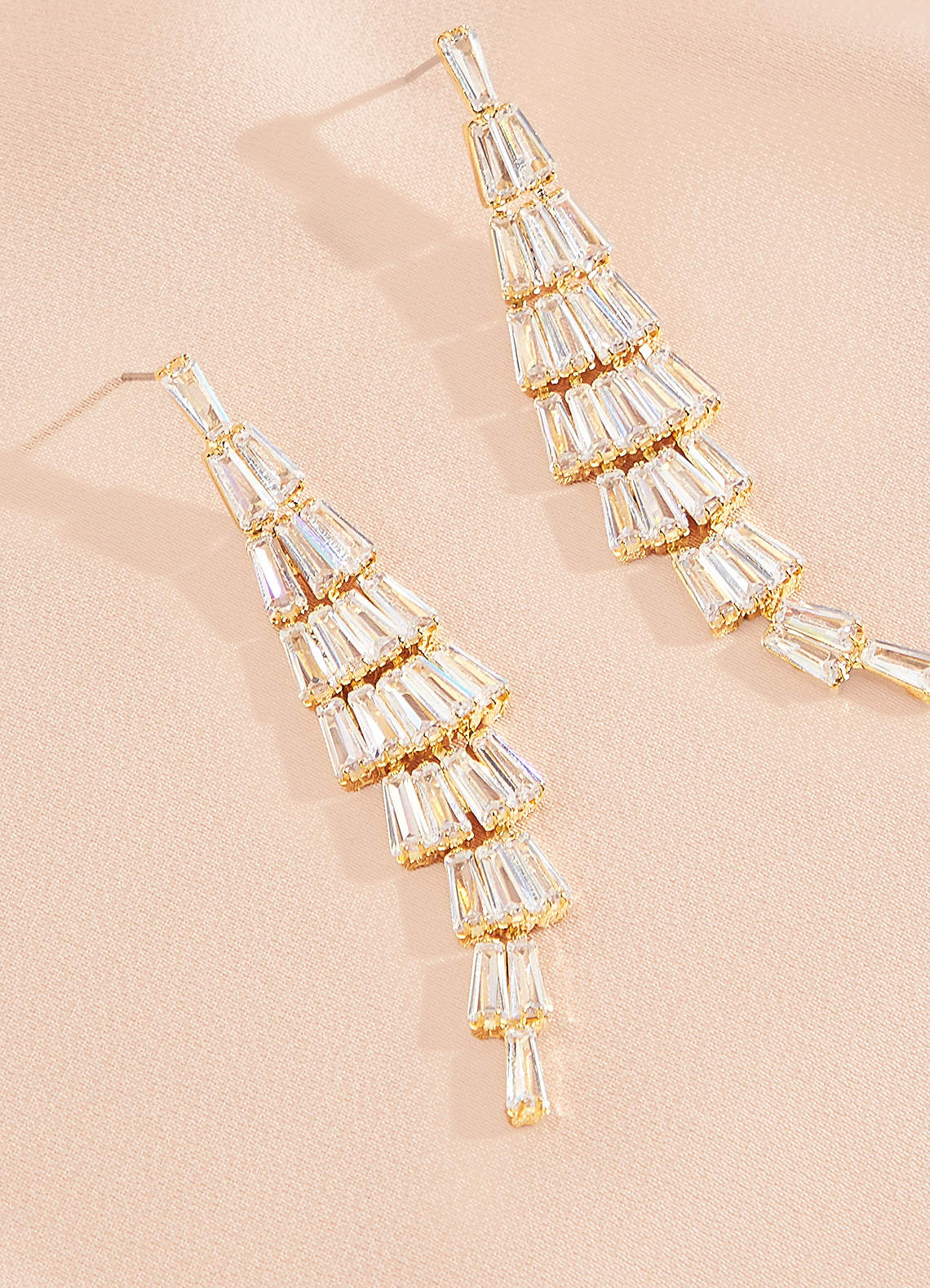front Zirconia Tassel Drop Earrings