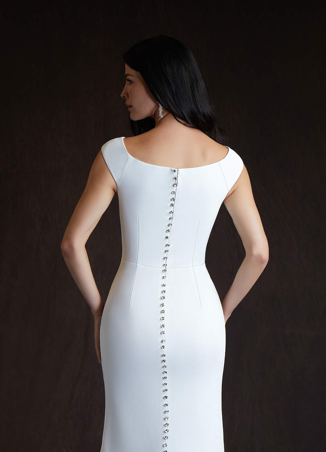 Azazie Caitlynn Diamond White Mermaid Bateau Neckline