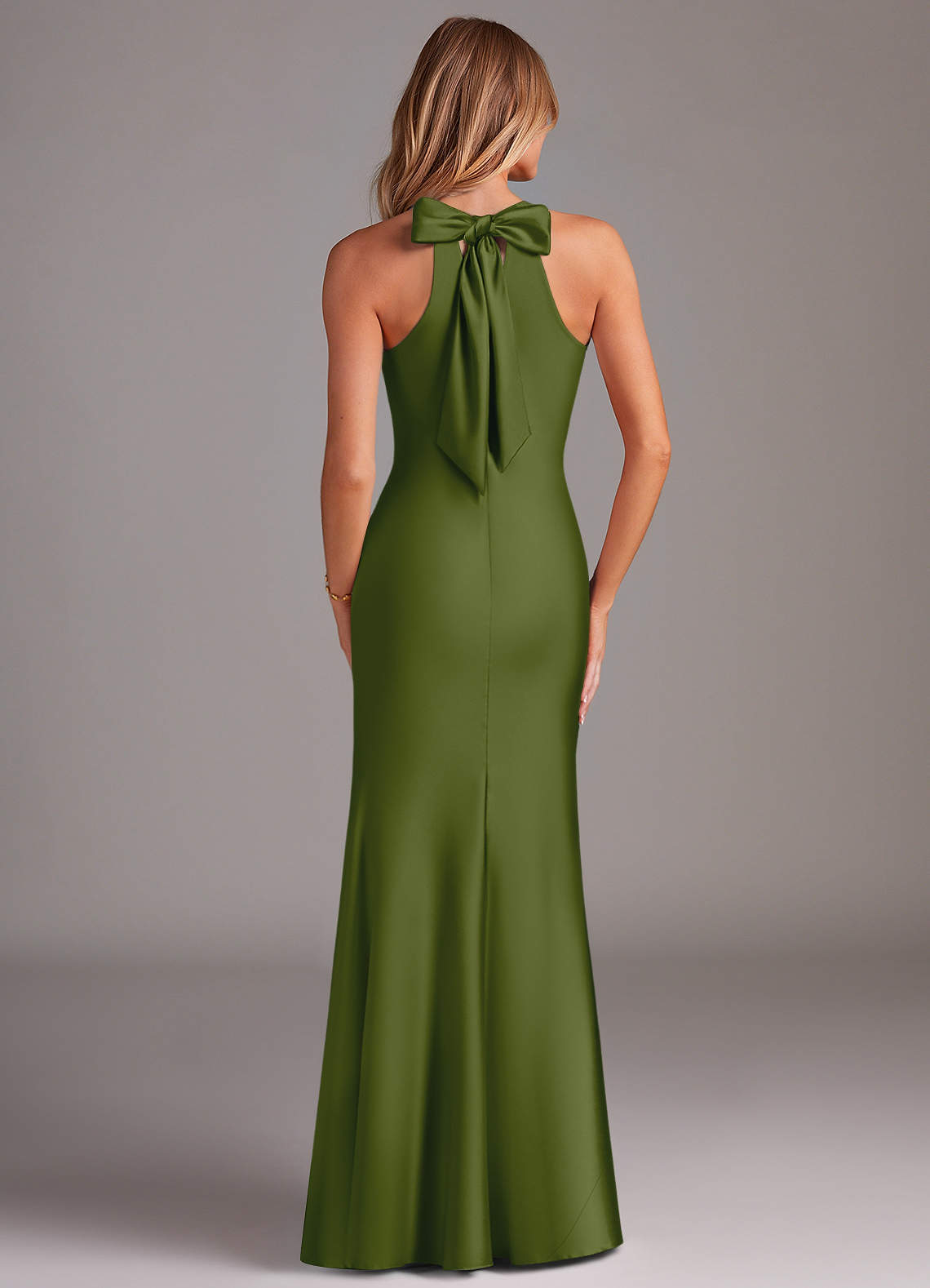 Azazie Doretta Bridesmaid Dresses Juniper Mermaid Pleated Stretch Satin Dress image1