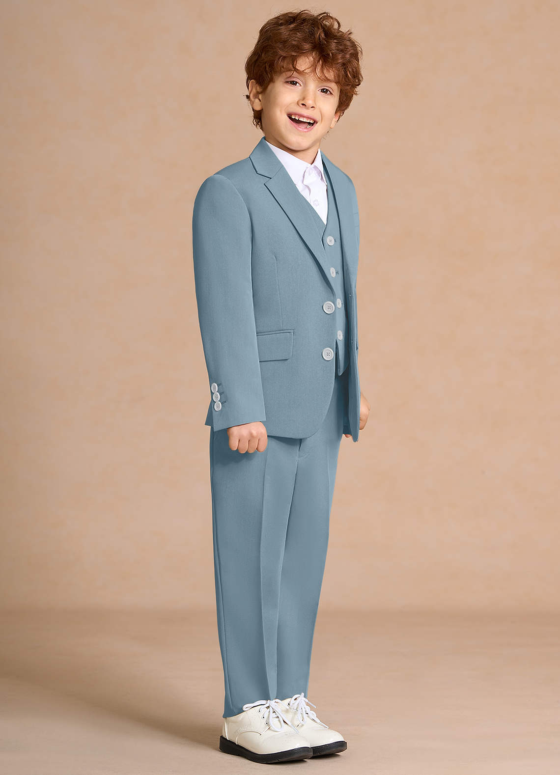 front Oliver Light Blue Boys 3-Piece Suit