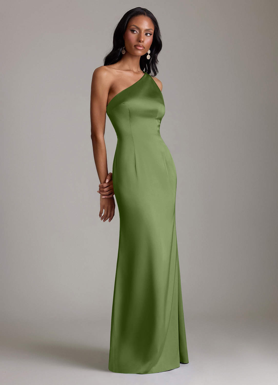 bridesmaid dresses juniper green Mismatched Green A-line Long Cheap Bridesmaid Dresses , MRB0026 main image 1