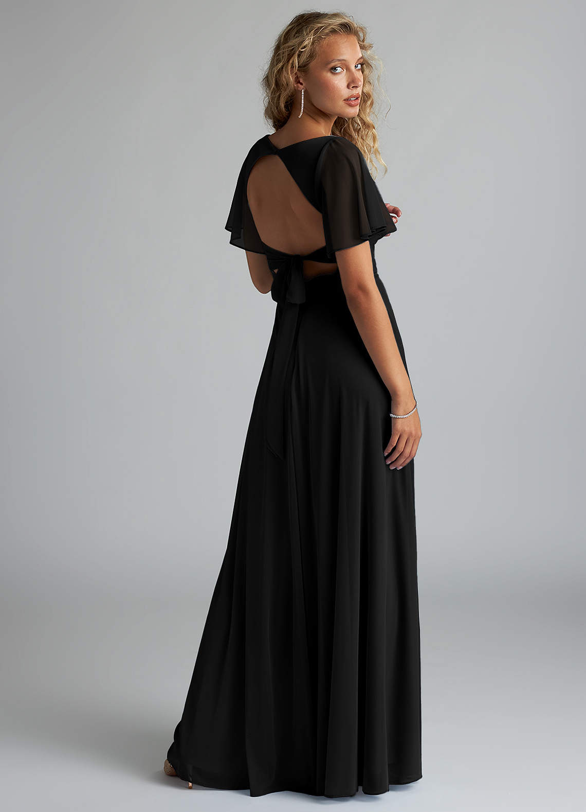 Azazie Induh Ready to Ship Black Mesh Bridesmaid Dresses | Azazie