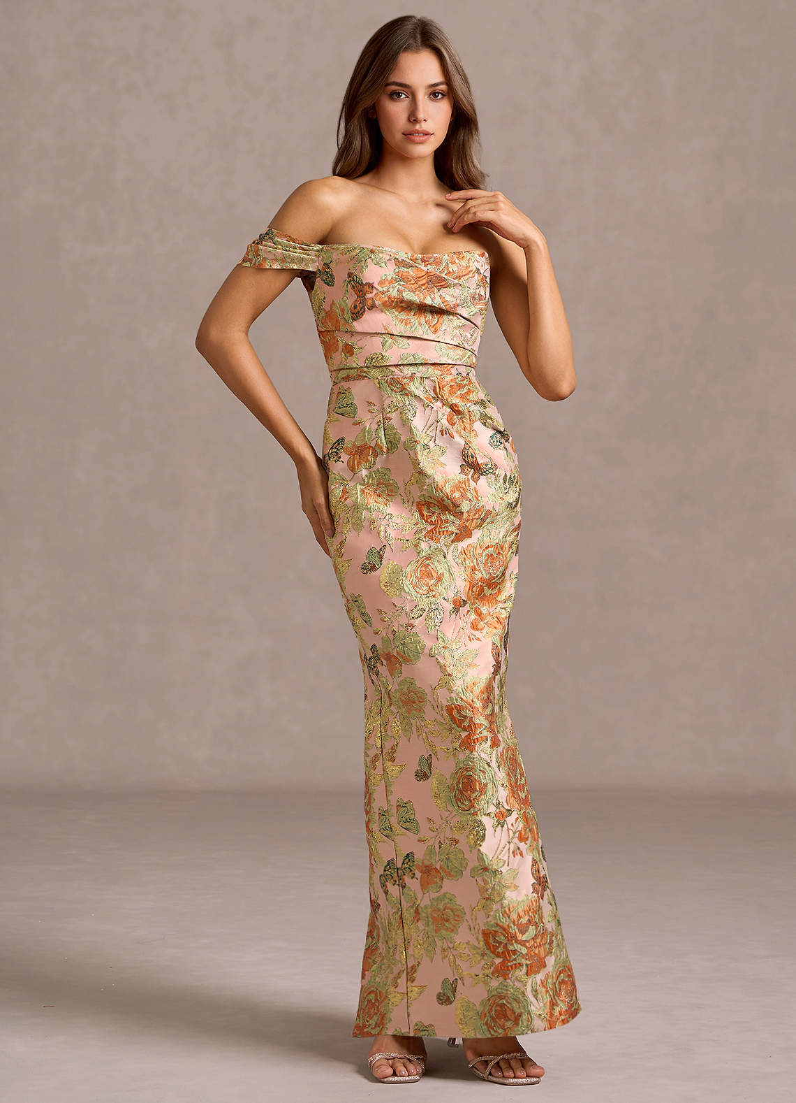 apricot dresses Angel Maternity Lana Maternity Tiered Dress in Apricot main image 0