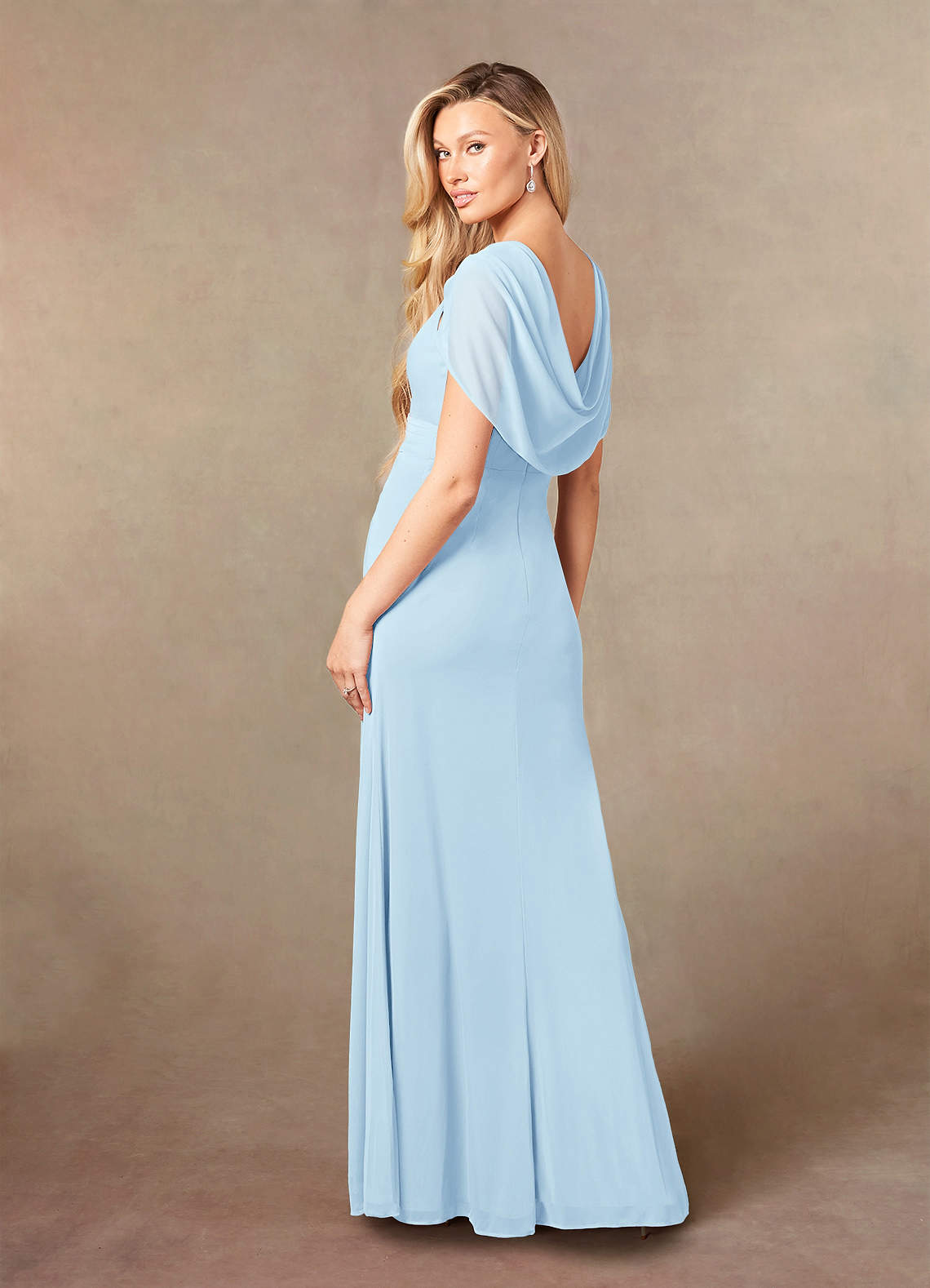 Light Blue Beaded Asymmetrical Mermaid Mother of the Bride Dress main image 1