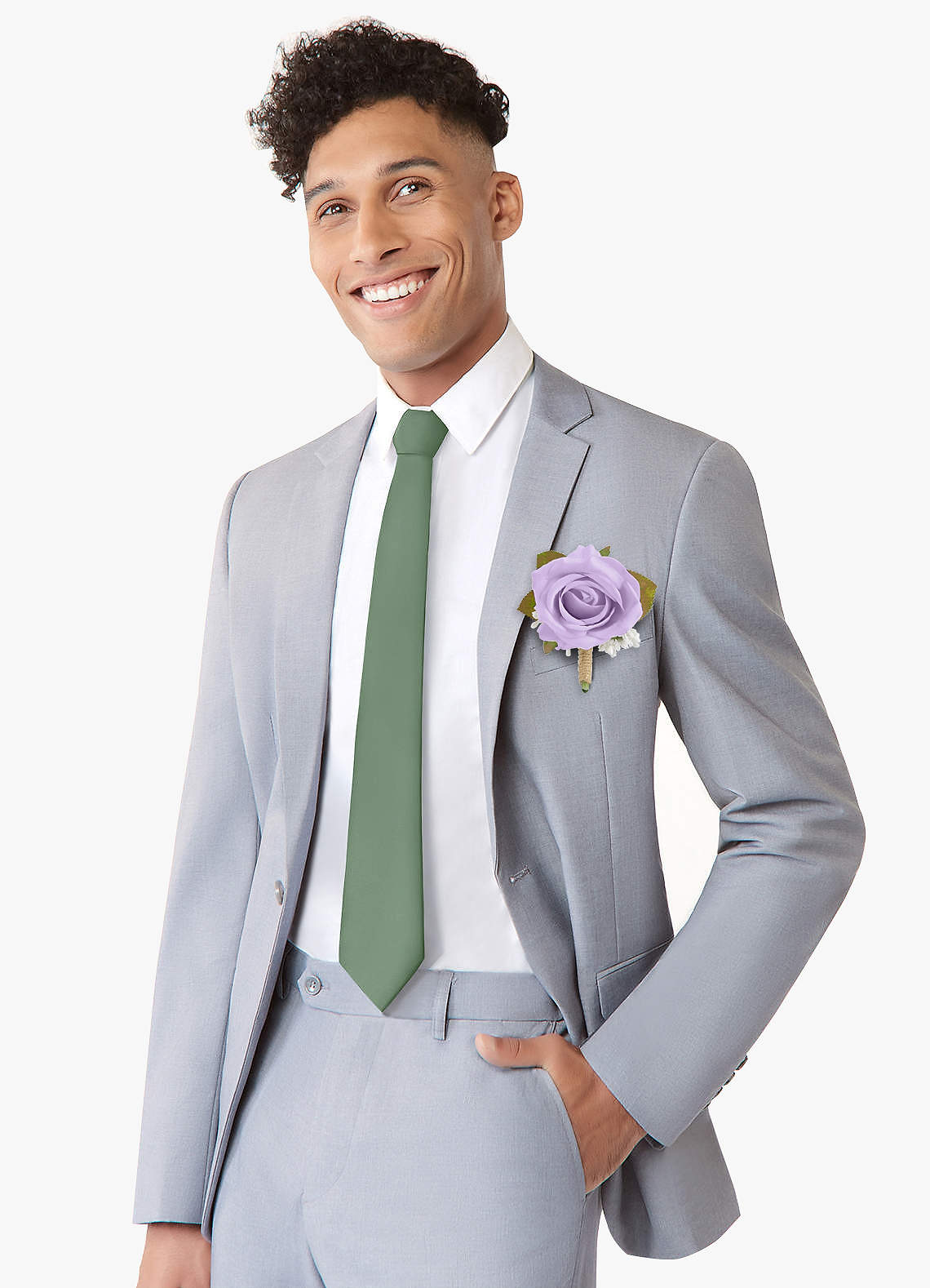 front Conjunto de dos piezas de ramillete y boutonniere