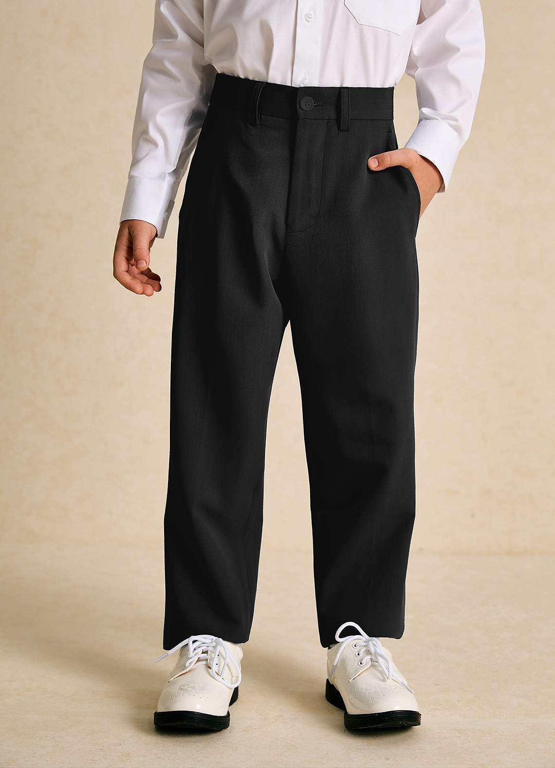 front Oliver Boys Black 3-Piece Suit
